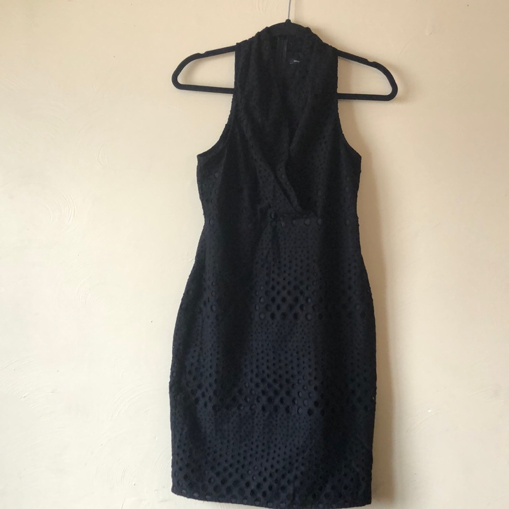 Andrew marc size 6 black knee high dress